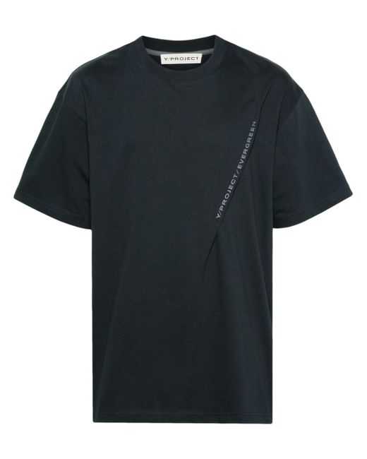 Y / Project pleat-detail cotton T-shirt