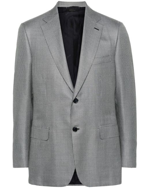 Brioni houndstooth-pattern wool-blend blazer