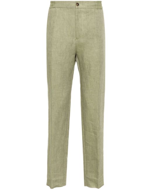 Etro drawstring linen tapered trousers