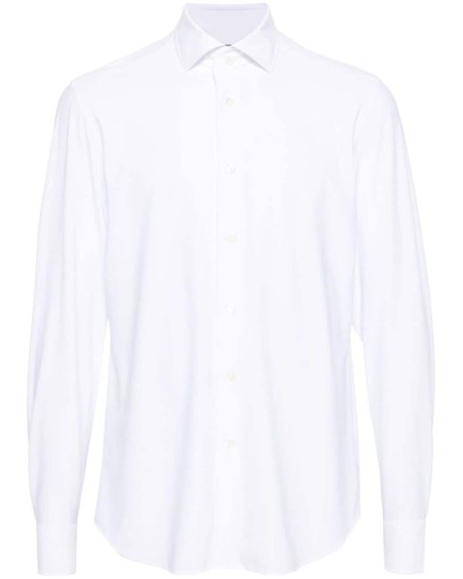 Corneliani spread-collar stretch-jersey shirt