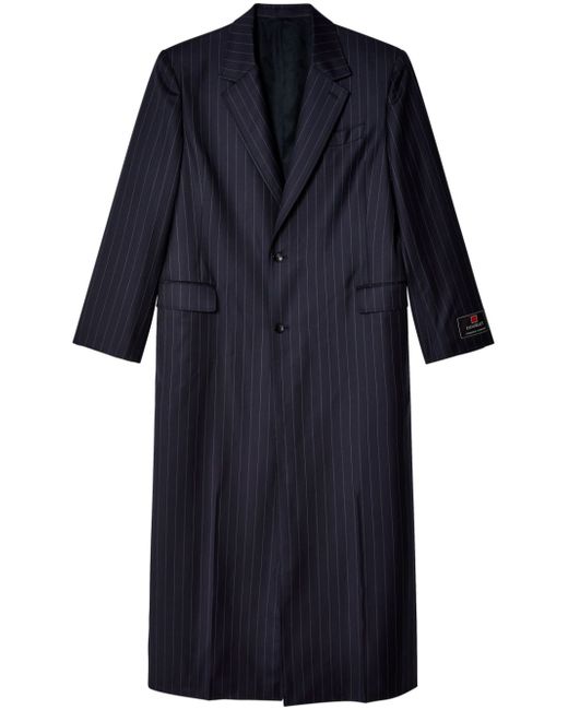 Doublet striped single-breasted maxi coat