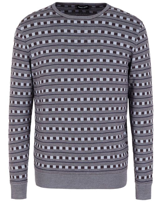 Giorgio Armani check-pattern wool-blend jumper