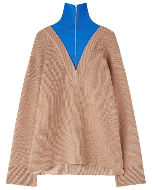 Jil Sander layered-design wool-blend jumper