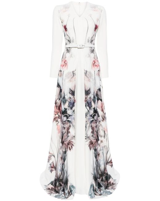 Saiid Kobeisy -print belted gown