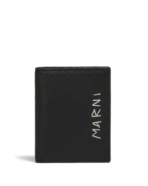 Marni logo-stitch bi-fold leather wallet