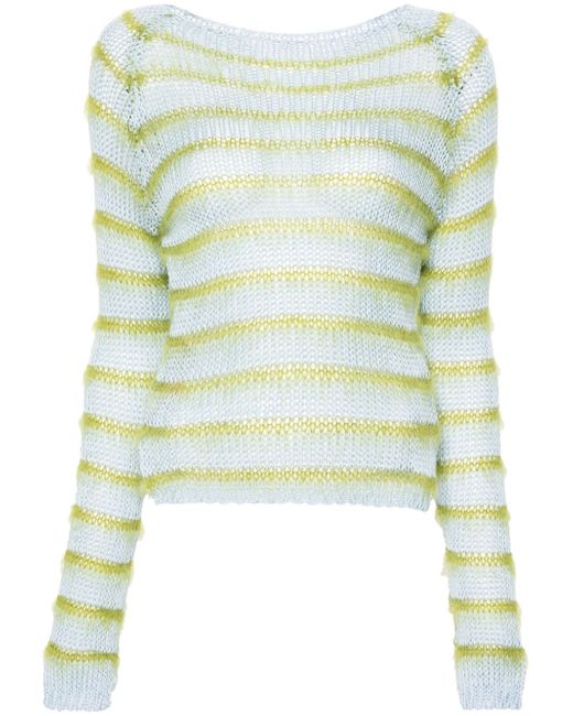 Marni striped open-knit jumper