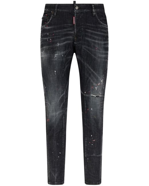 Dsquared2 distressed paint-splatter jeans