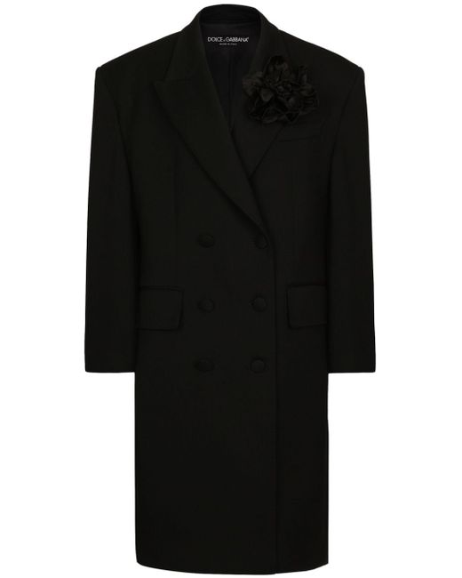 Dolce & Gabbana floral-appliqué coat
