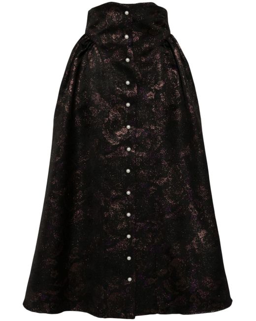 Batsheva Bella metallic-jacquard midi skirt