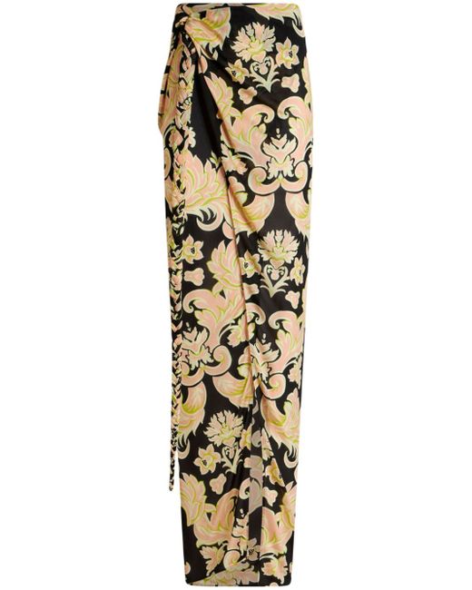 Etro floral-print sarong skirt