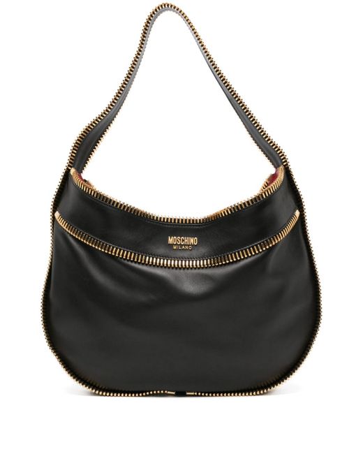 Moschino zip-detail leather shoulder bag