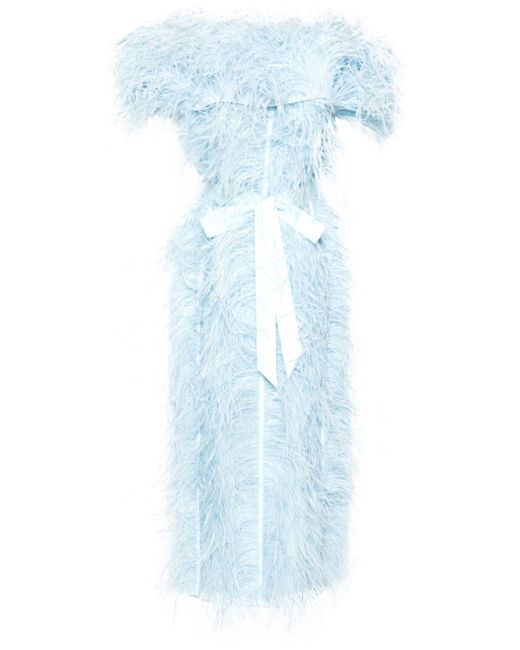 Huishan Zhang Angelina feather-trim midi dress