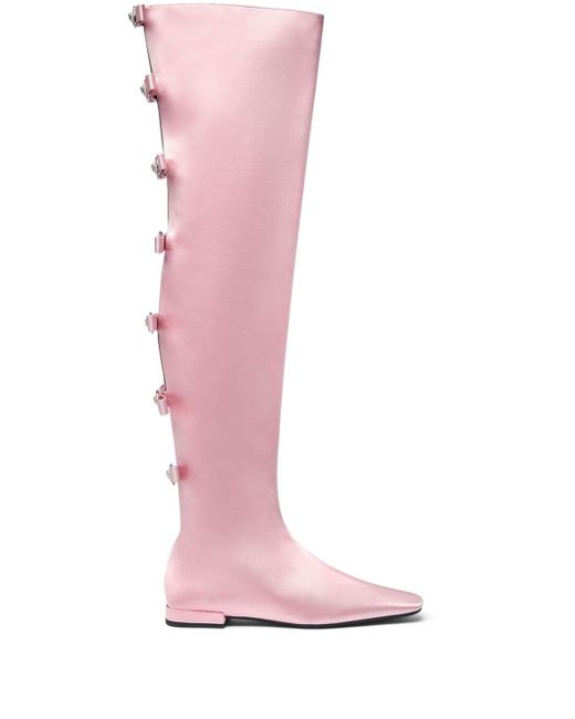 Versace Medusa Head-detail satin boots