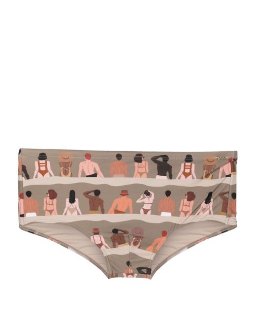 Amir Slama graphic-print swim trunks