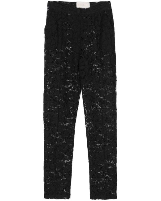 Loulou floral-lace tapered trousers