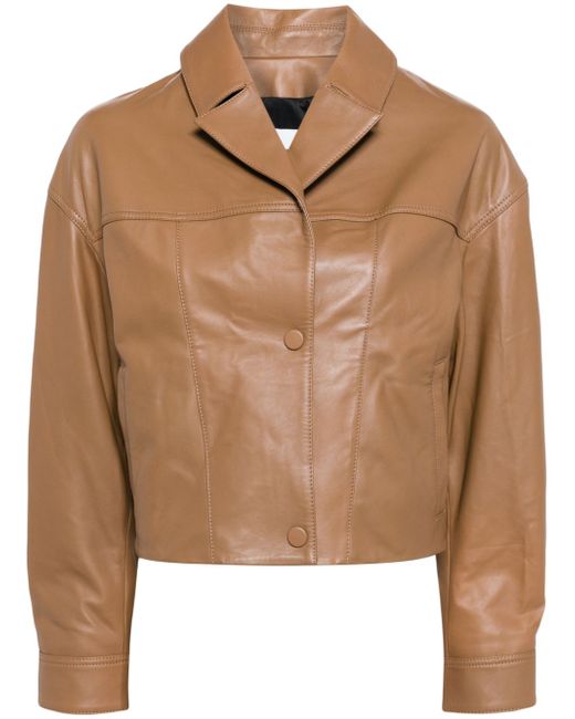 Yves Salomon cropped leather jacket