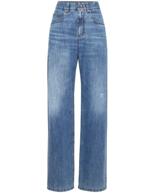 Brunello Cucinelli high-waisted straight-leg jeans