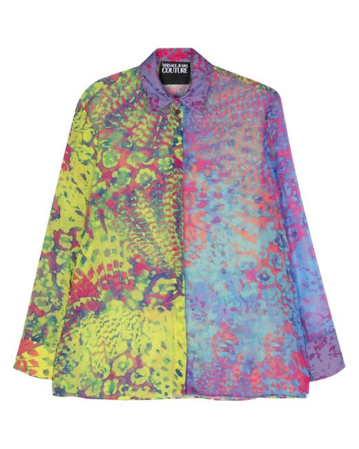 Versace Jeans Couture abstract-print sheer shirt
