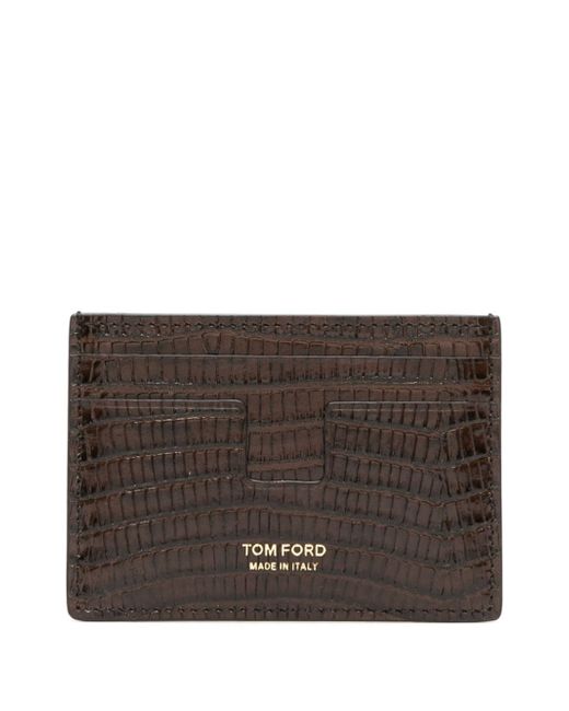 Tom Ford crocodile-embossed leather cardholder