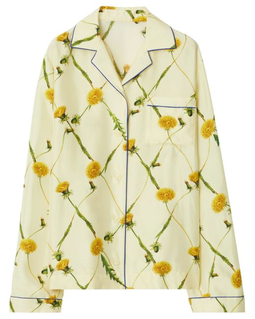 Burberry dandelion-print silk pyjama shirt