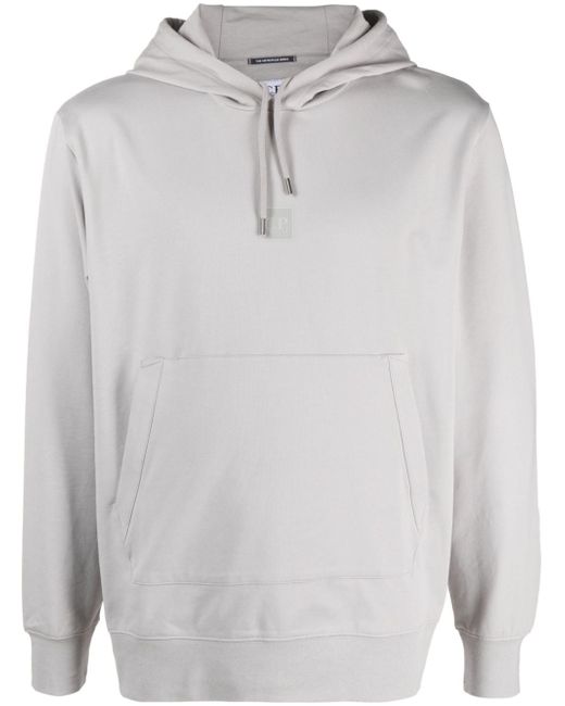 CP Company logo-print stretch-cotton hoodie