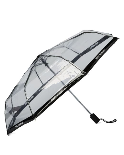Karl Lagerfeld logo-trim transparent umbrella