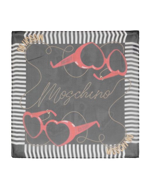 Moschino logo-print foulard