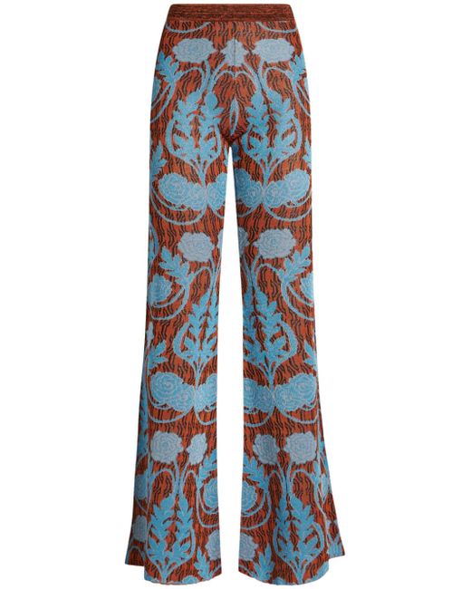 Etro floral-jacquard knitted trousers