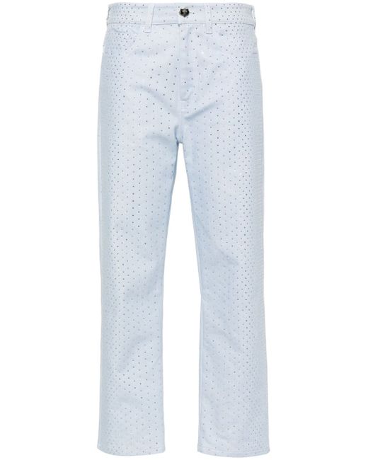 Genny rhinestone-embellished cropped jeans