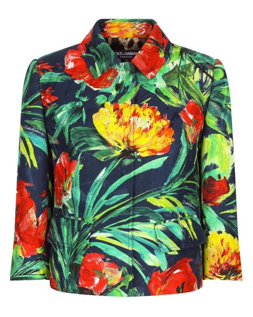 Dolce & Gabbana graphic-print cropped jacket
