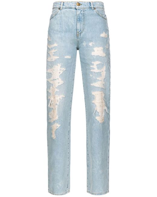 Pinko distressed straight-leg jeans