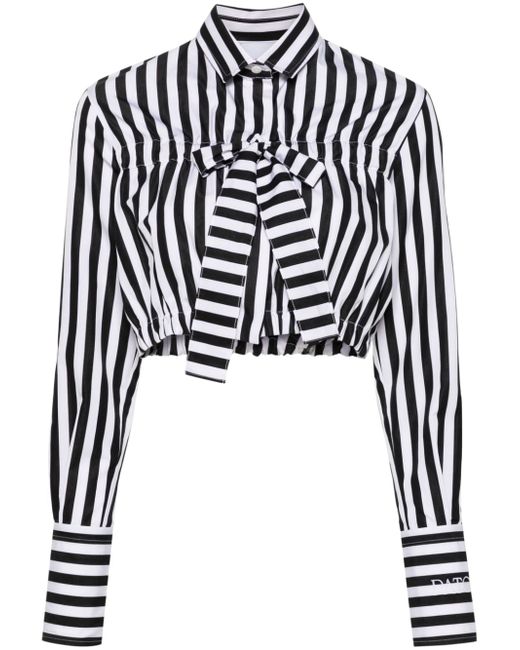 Patou bow-detail striped blouse