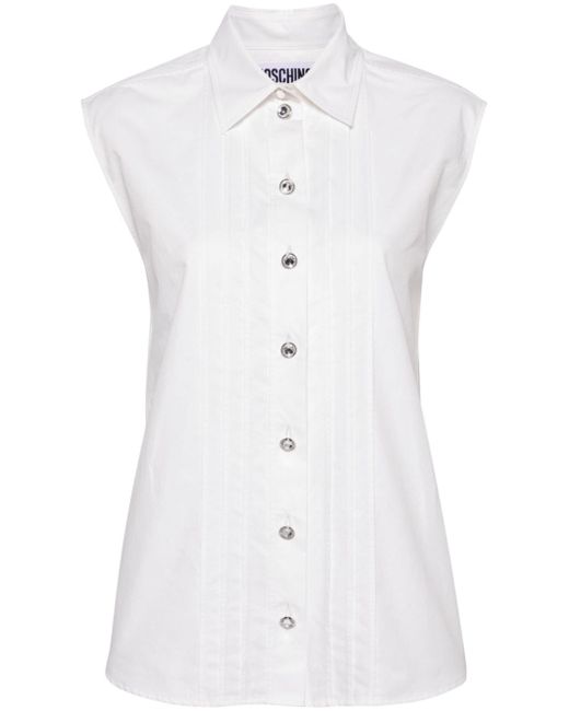 Moschino pintuck-detailing sleeveless shirt