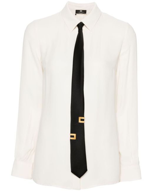 Elisabetta Franchi necktie-embellished shirt