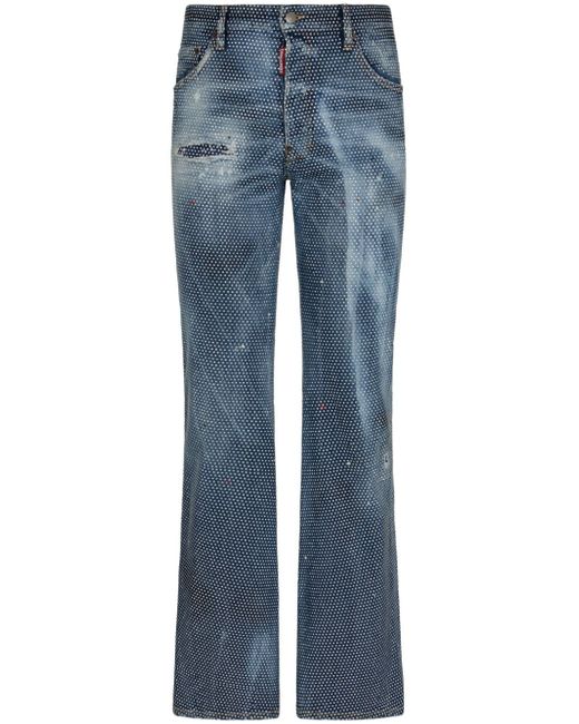 Dsquared2 embellished low-rise straight-leg jeans