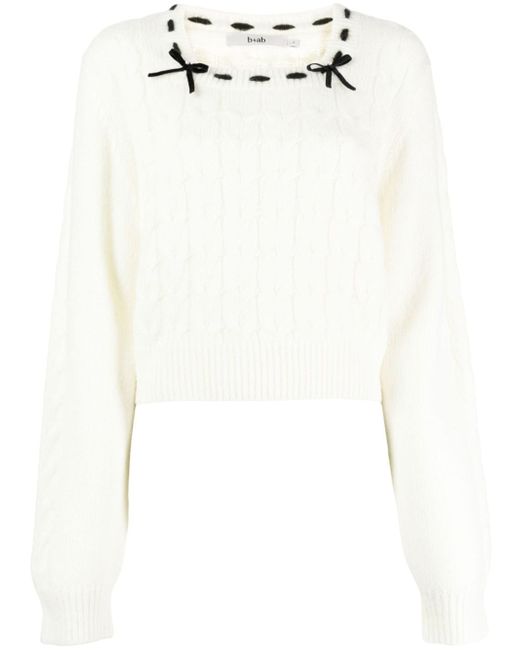 b+ab bow-detail cable-knit jumper