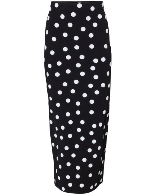 Carolina Herrera polka-dot knitted pencil skirt