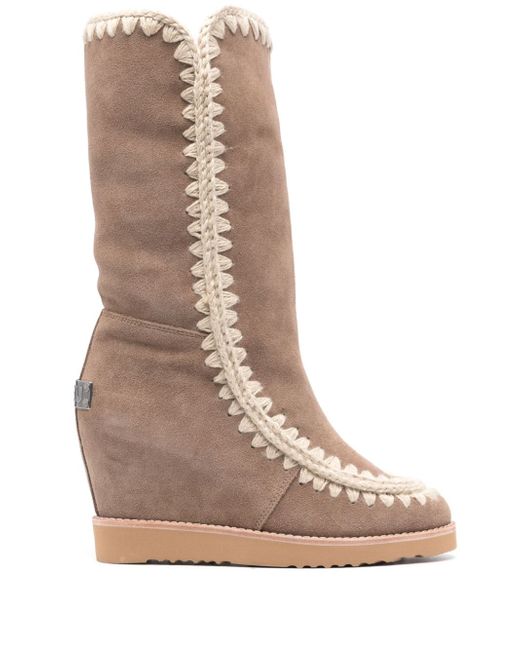 Mou French Toe 70mm wedge boots