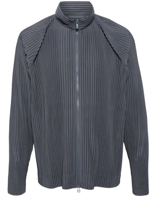 Homme Pliss Issey Miyake pleated zip-up shirt jacket