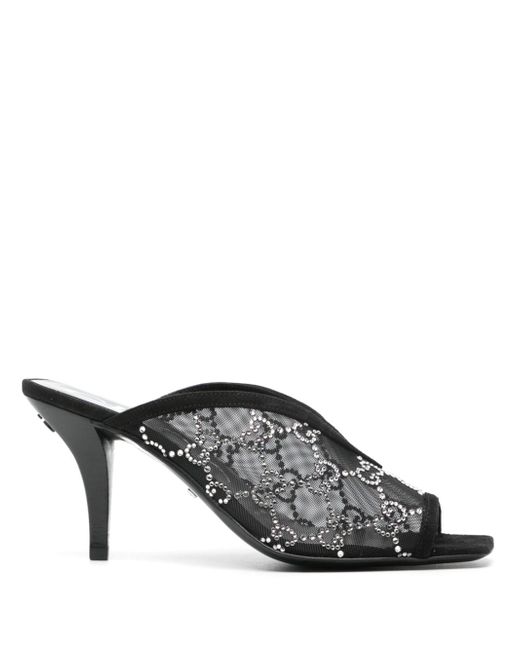 Gucci 90mm GG crystal-embellished mules
