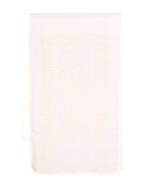 Moschino logo-jacquard lamé scarf