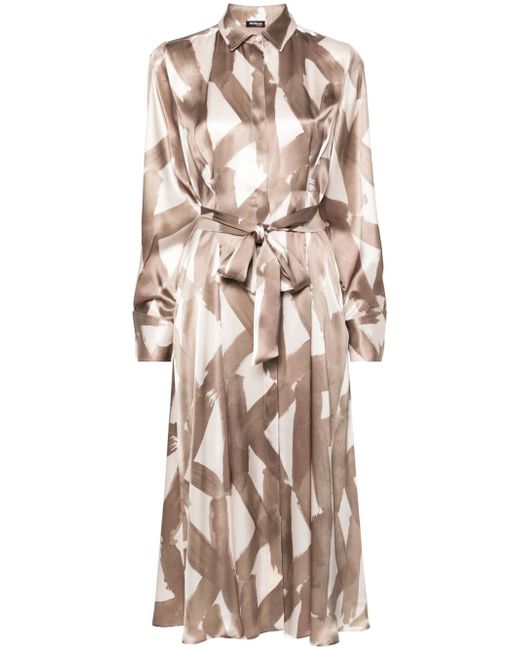 Kiton abstract-print midi dress