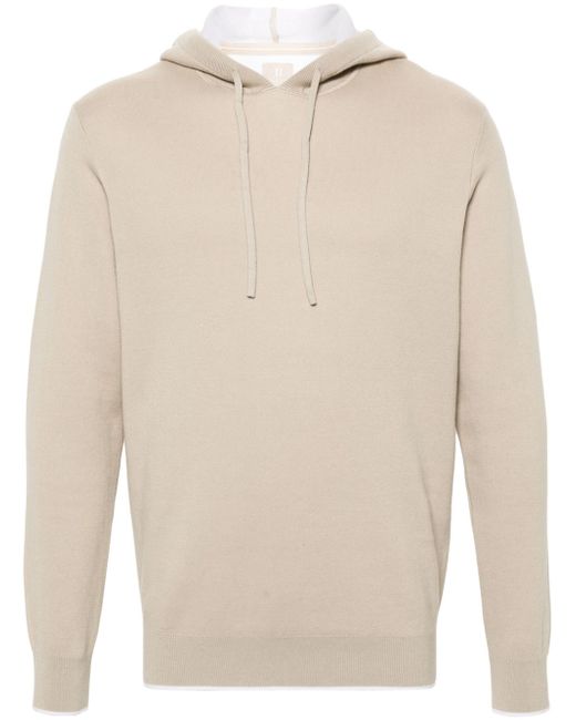 Boggi Milano contrast-border knitted hoodie