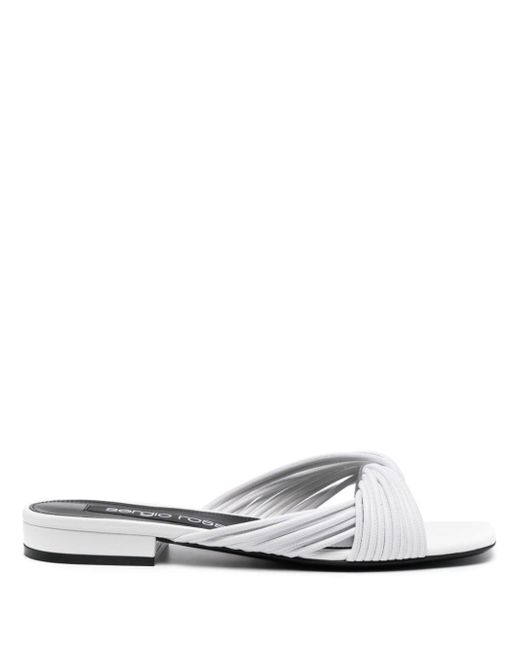 Sergio Rossi twisted leather flat sandals