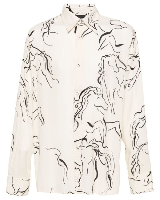 Emporio Armani abstract-print cady shirt