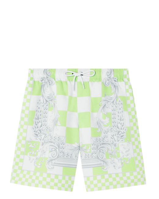 Versace check-print swim shorts