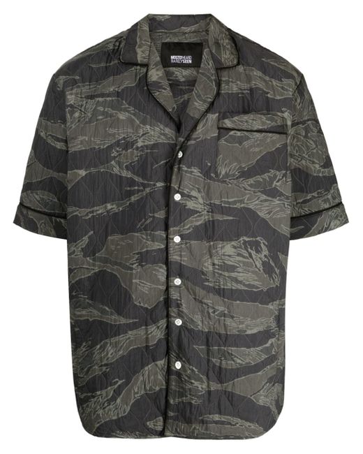 Mostly Heard Rarely Seen quilted camouflage-print cotton shirt