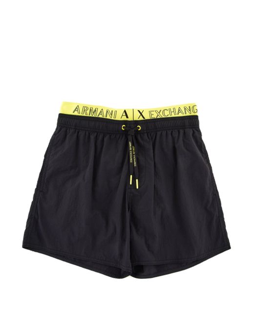 Armani Exchange logo-waistband swim shorts