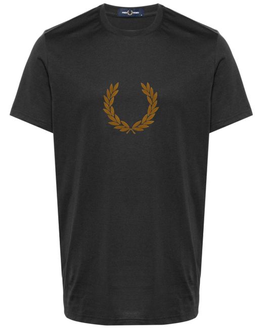 Fred Perry logo-flocked T-shirt