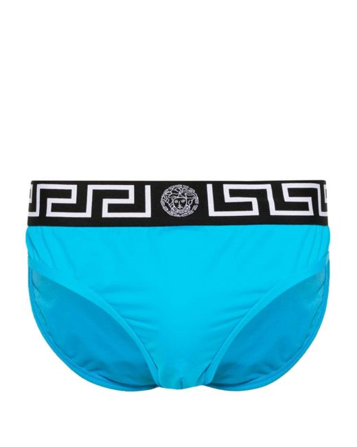 Versace logo-print strap swim trunks